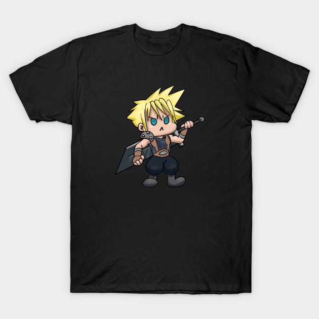 Chibi Cloud Kawaii Final Fantasy 7 Cloud Strife T-Shirt by Gamers Utopia